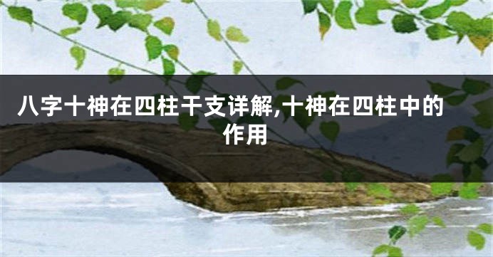 八字十神在四柱干支详解,十神在四柱中的作用