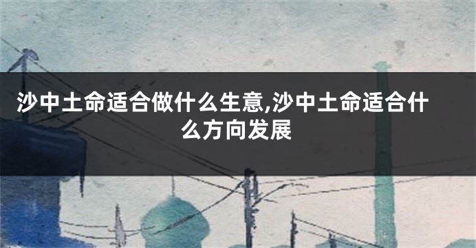 沙中土命适合做什么生意,沙中土命适合什么方向发展