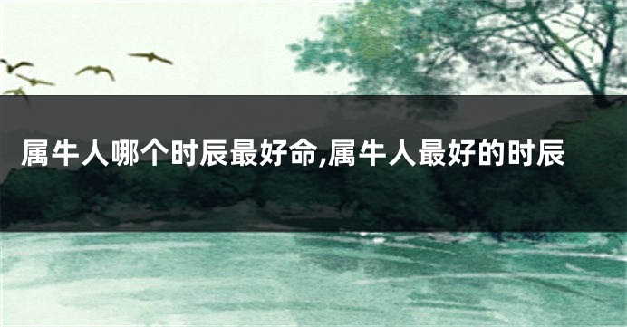 属牛人哪个时辰最好命,属牛人最好的时辰