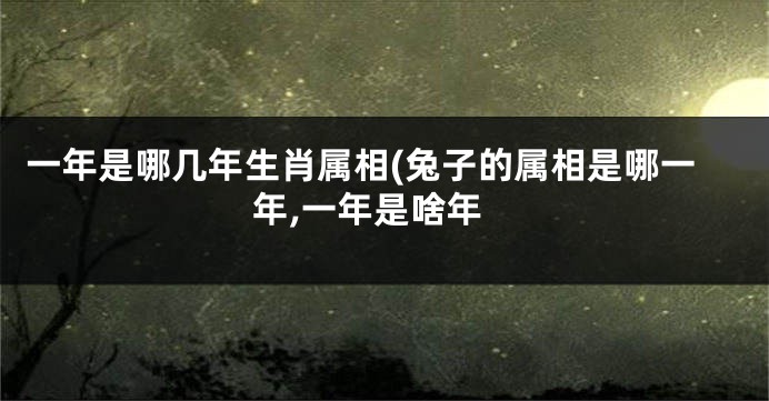 一年是哪几年生肖属相(兔子的属相是哪一年,一年是啥年
