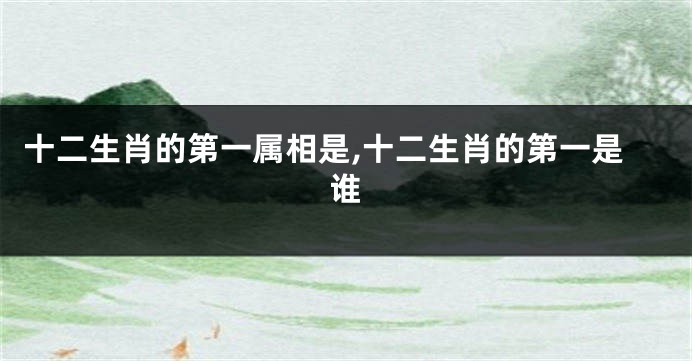 十二生肖的第一属相是,十二生肖的第一是谁