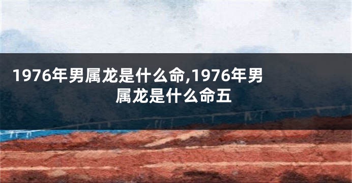 1976年男属龙是什么命,1976年男属龙是什么命五