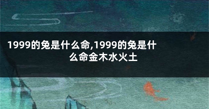 1999的兔是什么命,1999的兔是什么命金木水火土