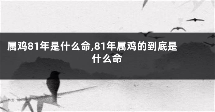 属鸡81年是什么命,81年属鸡的到底是什么命