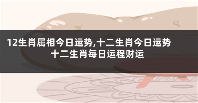 12生肖属相今日运势,十二生肖今日运势十二生肖每日运程财运