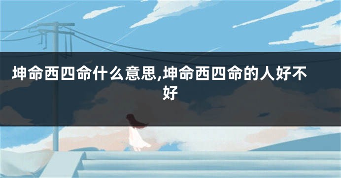 坤命西四命什么意思,坤命西四命的人好不好