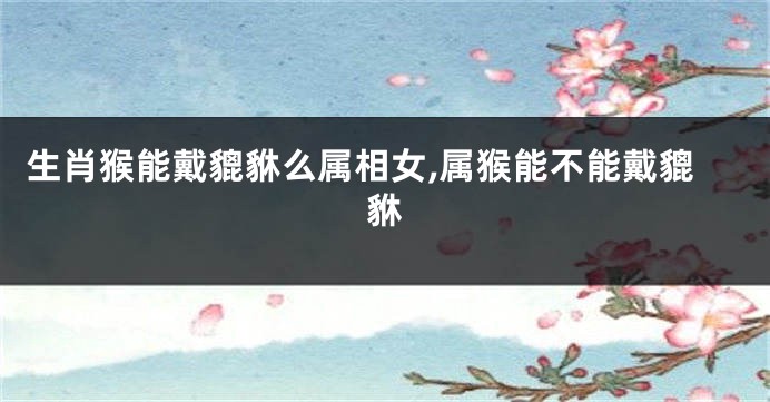 生肖猴能戴貔貅么属相女,属猴能不能戴貔貅
