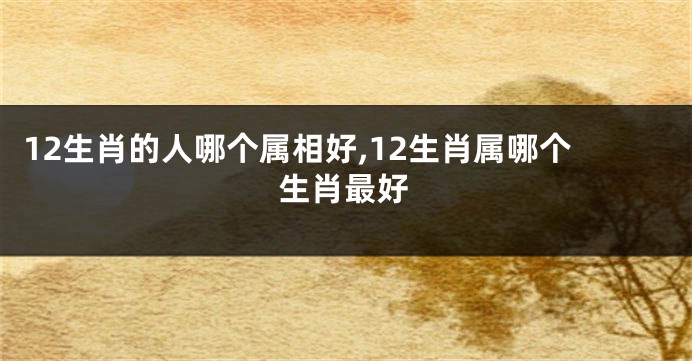 12生肖的人哪个属相好,12生肖属哪个生肖最好