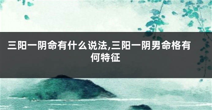 三阳一阴命有什么说法,三阳一阴男命格有何特征