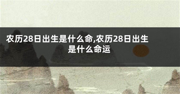 农历28日出生是什么命,农历28日出生是什么命运