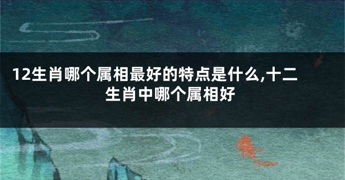 12生肖哪个属相最好的特点是什么,十二生肖中哪个属相好