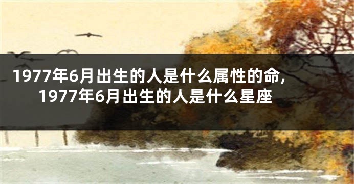 1977年6月出生的人是什么属性的命,1977年6月出生的人是什么星座