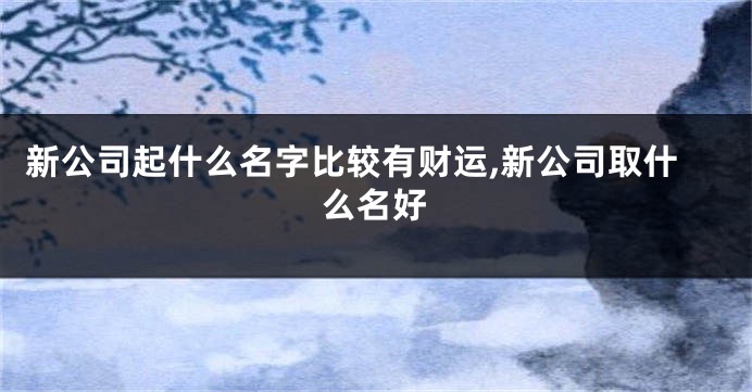 新公司起什么名字比较有财运,新公司取什么名好