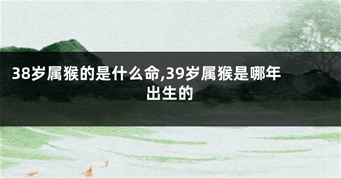 38岁属猴的是什么命,39岁属猴是哪年出生的
