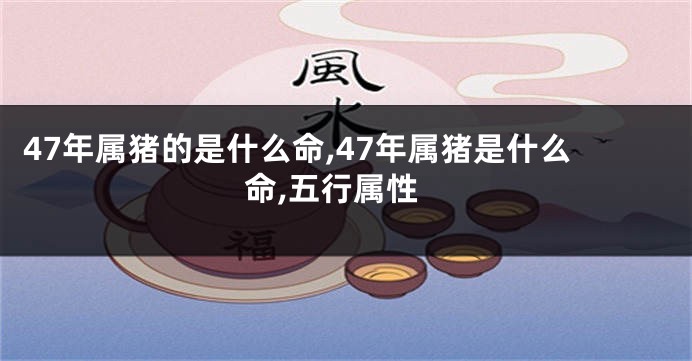 47年属猪的是什么命,47年属猪是什么命,五行属性