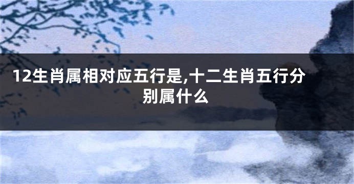 12生肖属相对应五行是,十二生肖五行分别属什么