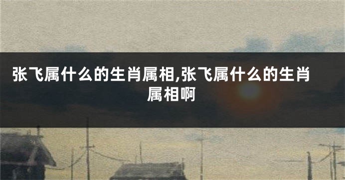张飞属什么的生肖属相,张飞属什么的生肖属相啊