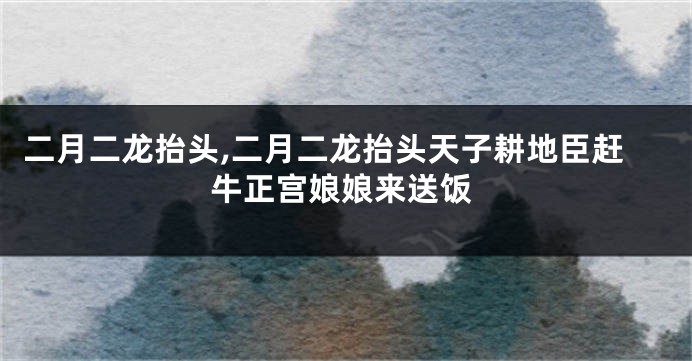 二月二龙抬头,二月二龙抬头天子耕地臣赶牛正宫娘娘来送饭
