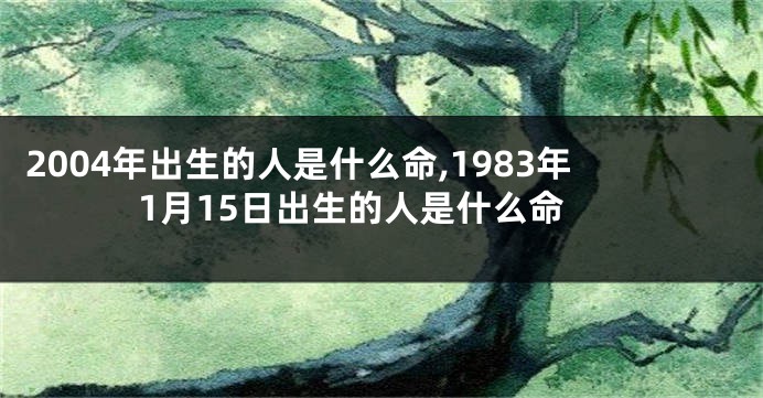 2004年出生的人是什么命,1983年1月15日出生的人是什么命