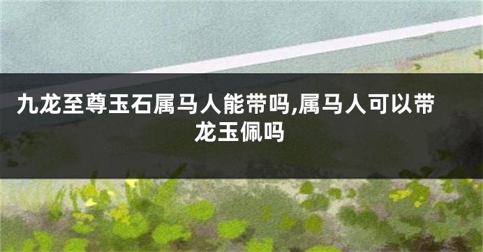 九龙至尊玉石属马人能带吗,属马人可以带龙玉佩吗