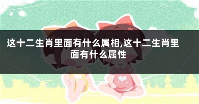 这十二生肖里面有什么属相,这十二生肖里面有什么属性