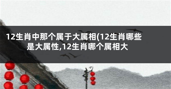 12生肖中那个属于大属相(12生肖哪些是大属性,12生肖哪个属相大