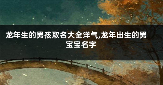 龙年生的男孩取名大全洋气,龙年出生的男宝宝名字