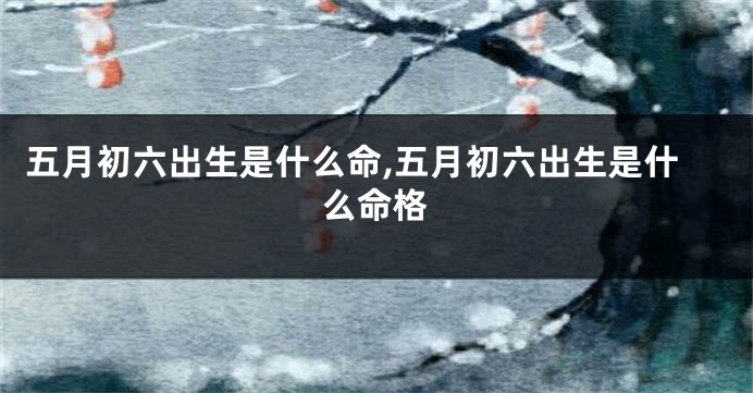 五月初六出生是什么命,五月初六出生是什么命格