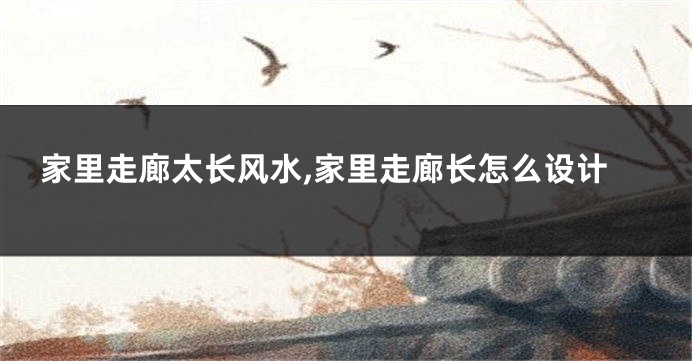 家里走廊太长风水,家里走廊长怎么设计