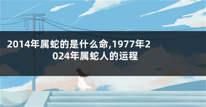 2014年属蛇的是什么命,1977年2024年属蛇人的运程