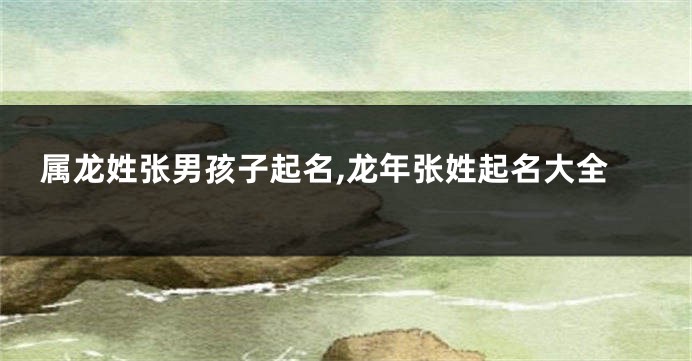 属龙姓张男孩子起名,龙年张姓起名大全
