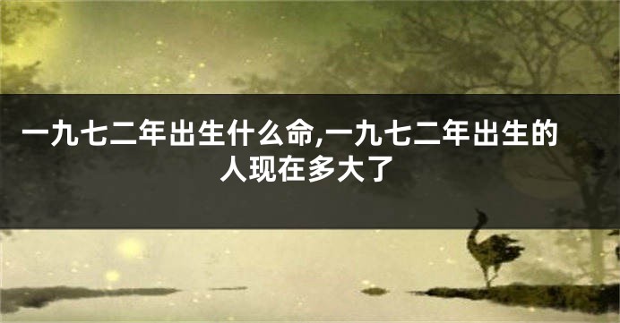 一九七二年出生什么命,一九七二年出生的人现在多大了