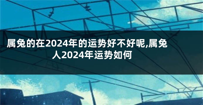 属兔的在2024年的运势好不好呢,属兔人2024年运势如何