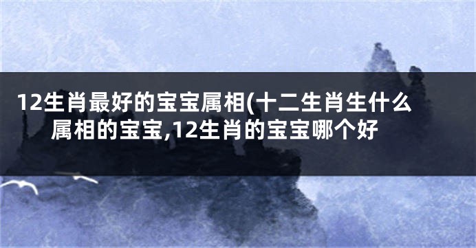 12生肖最好的宝宝属相(十二生肖生什么属相的宝宝,12生肖的宝宝哪个好