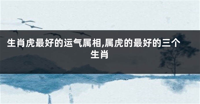 生肖虎最好的运气属相,属虎的最好的三个生肖