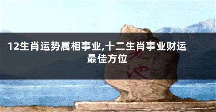12生肖运势属相事业,十二生肖事业财运最佳方位