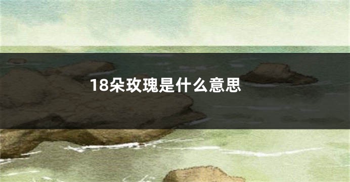 18朵玫瑰是什么意思