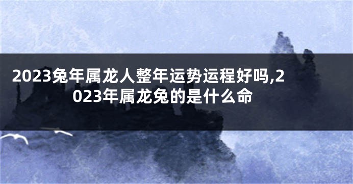 2023兔年属龙人整年运势运程好吗,2023年属龙兔的是什么命