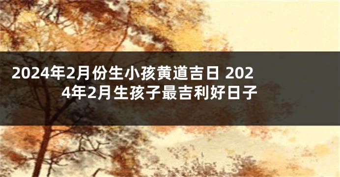 2024年2月份生小孩黄道吉日 2024年2月生孩子最吉利好日子
