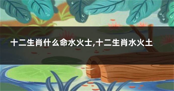 十二生肖什么命水火士,十二生肖水火土