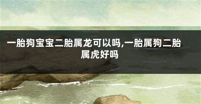 一胎狗宝宝二胎属龙可以吗,一胎属狗二胎属虎好吗