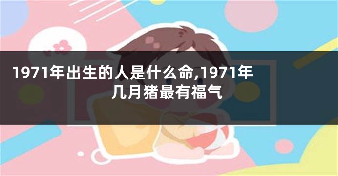 1971年出生的人是什么命,1971年几月猪最有福气