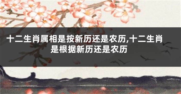 十二生肖属相是按新历还是农历,十二生肖是根据新历还是农历