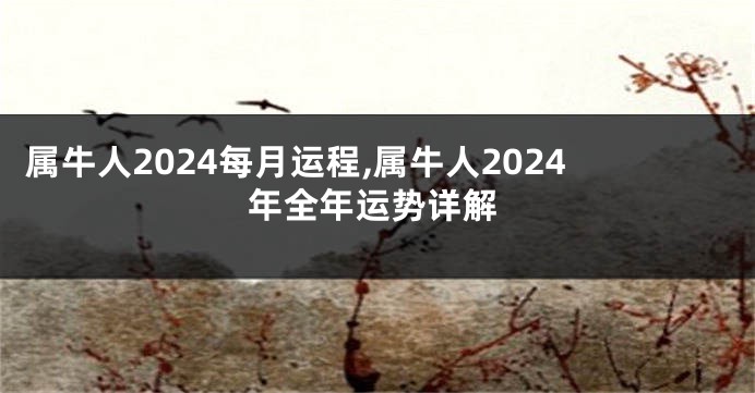 属牛人2024每月运程,属牛人2024年全年运势详解
