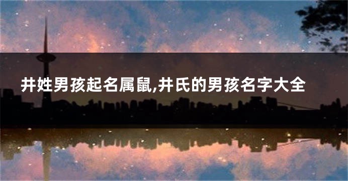 井姓男孩起名属鼠,井氏的男孩名字大全