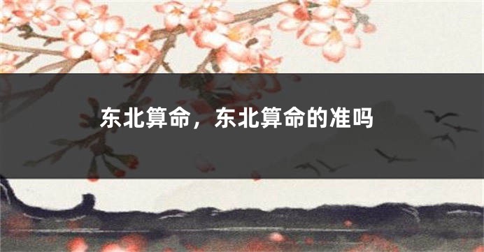 东北算命，东北算命的准吗