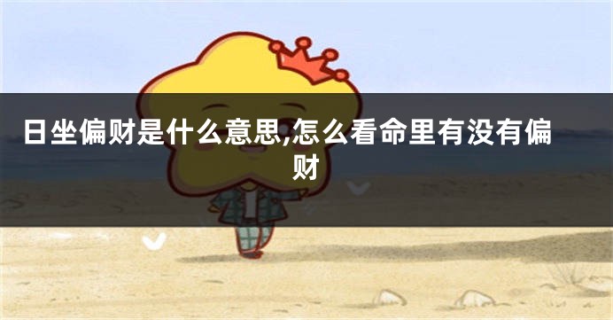 日坐偏财是什么意思,怎么看命里有没有偏财