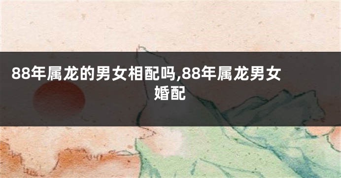 88年属龙的男女相配吗,88年属龙男女婚配