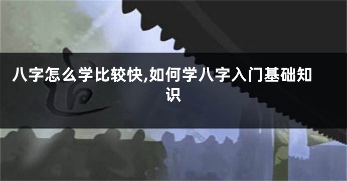 八字怎么学比较快,如何学八字入门基础知识