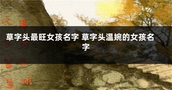 草字头最旺女孩名字 草字头温婉的女孩名字